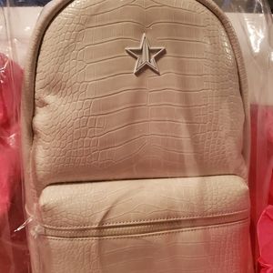 Jeffree Star white crocodile backpack